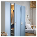 PLATSA Wardrobe with 4 doors, white/Sannidal blue, 160x57x191 cm