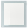 GLASSVIK Glass door, light grey-blue/clear glass, 60x64 cm