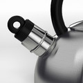 VATTENTÄT Kettle, stainless steel, black, 2 l