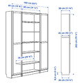 BILLY / OXBERG Bookcase comb w glass doors, brown walnut effect, 160x202 cm