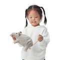 GOSIG RÅTTA Soft toy, grey/beige, 23 cm