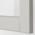 METOD Wall cabinet w shelves/glass door, white/Lerhyttan light grey, 40x100 cm