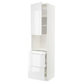 METOD / MAXIMERA Hi cab f micro combi w door/3 drwrs, white/Ringhult white, 60x60x240 cm