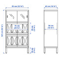 KALKNÄS Cabinet with sliding doors, white, 83x43x137 cm