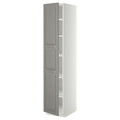 METOD High cabinet with shelves, white/Bodbyn grey, 40x60x200 cm