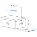 TJOG Storage box with lid, dark grey, 25x36x15 cm