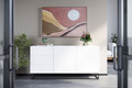 Cabinet with 3 Drawers & 2 Doors 167 cm Asha, metal legs, glossy white