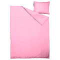 PILTANDVINGE Duvet cover and pillowcase, light pink, 150x200/50x60 cm