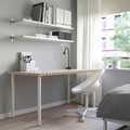 LAGKAPTEN / OLOV Desk, white anthracite/white, 140x60 cm