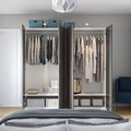 PAX / MERÅKER Wardrobe, white/dark grey, 200x60x201 cm