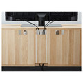 BESTÅ TV bench with drawers, Lappviken, Sindvik white stained oak/transparent glass