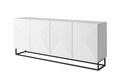 Four-Door Cabinet 200 cm Asha, metal legs, matt white