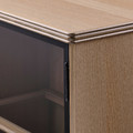 LANESUND Glass-door cabinet, grey-brown, 121x37x152 cm