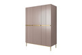 Wardrobe Nicole 150 cm, antique pink, gold handles and legs