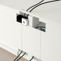 BESTÅ TV storage combination/glass doors, white/Lappviken white clear glass, 240x42x190 cm