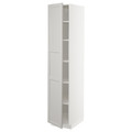 METOD High cabinet with shelves, white/Lerhyttan light grey, 40x60x200 cm