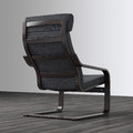 POÄNG Armchair, black-brown, Hillared anthracite