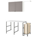 ENHET Storage combination for laundry, anthracite/grey frame, 139x63.5 cm