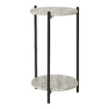 Side Table Leuven, travertine, black