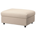 VIMLE Cover for footstool with storage, Hallarp beige