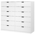 NORDLI Chest of 12 drawers, white, 160x145 cm