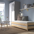 UTÅKER Stackable bed with 2 mattresses, pine/Åfjäll firm, 80x200 cm