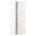 METOD Wall cabinet with shelves, white/Voxtorp high-gloss/white, 20x80 cm