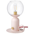 ÅSKMULLER Table lamp, dimmable light pink/red, 24 cm