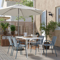 TORPARÖ Chair with armrests, in/outdoor, light grey-blue