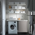 ENHET Storage combination for laundry, anthracite/grey frame, 139x63.5x87.5 cm