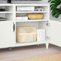 BESTÅ TV bench with doors, white, Smeviken/Kabbarp white, 120x42x74 cm