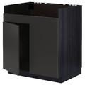 METOD Base cab f HAVSEN double bowl sink, black/Nickebo matt anthracite, 80x60 cm