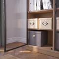 LANESUND Glass-door cabinet, grey-brown, 121x37x152 cm