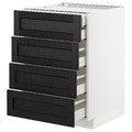 METOD/MAXIMERA Base cb 4 frnts/2 low/3 md drwrs, white/Lerhyttan black stained, 60x61.9x88 cm