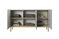 Three-Door Cabinet Nicole 150cm, cashmere/gold legs