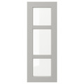 LERHYTTAN Glass door, light grey, 30x80 cm