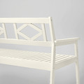 BONDHOLMEN Bench with backrest, outdoor, white/beige