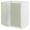 METOD Base cabinet for sink + 2 doors, white/Stensund light green, 80x60 cm