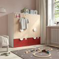 SMÅSTAD / PLATSA Storage combination, white red/birch with 2 drawers, 120x57x123 cm