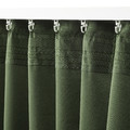 HÄGGVECKMAL Room darkening curtains, 1 pair, dark green, 145x300 cm