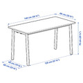 MITTZON Conference table, walnut veneer/white, 140x68x75 cm