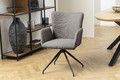 Upholstered Chair with Armrests Laura, light grey