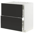 METOD / MAXIMERA Base cab f hob/int extractor w drw, white/Nickebo matt anthracite, 80x60 cm