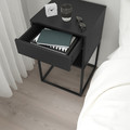 VIKHAMMER Nightstand, black, 40x39 cm