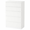 KULLEN  Chest of 5 drawers, white, 70x112 cm