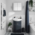 Shower Curtain GoodHome Koros 180 x 200 cm, dark blue