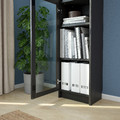 OXBERG Glass door, black oak effect, 40x192 cm