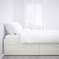 BRIMNES Bed frame with storage, white, Leirsund, 140x200 cm