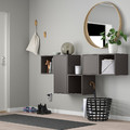 EKET Wall-mounted cabinet combination, dark grey, 175x35x70 cm