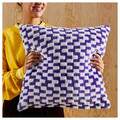 BLÅSKATA Cushion cover, purple/patterned, 50x50 cm